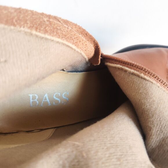 Bass Boots Size 8 90s Y2K Leather Camel Tan Square Toe Mid-Calf Vintage Womens - Picture 8 of 12